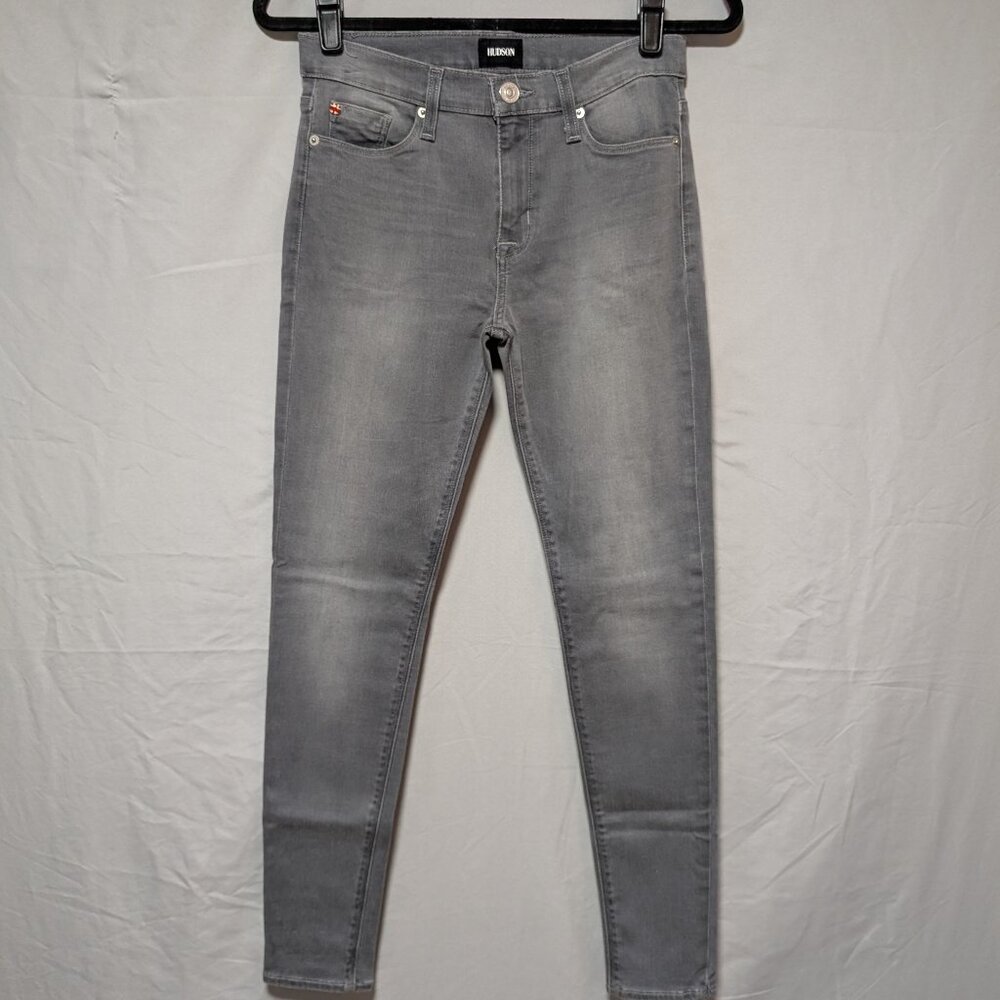 Hudson Gray Faded Wash Skinny Jeans Stretch‎ Cotton Denim Classic Women's 28